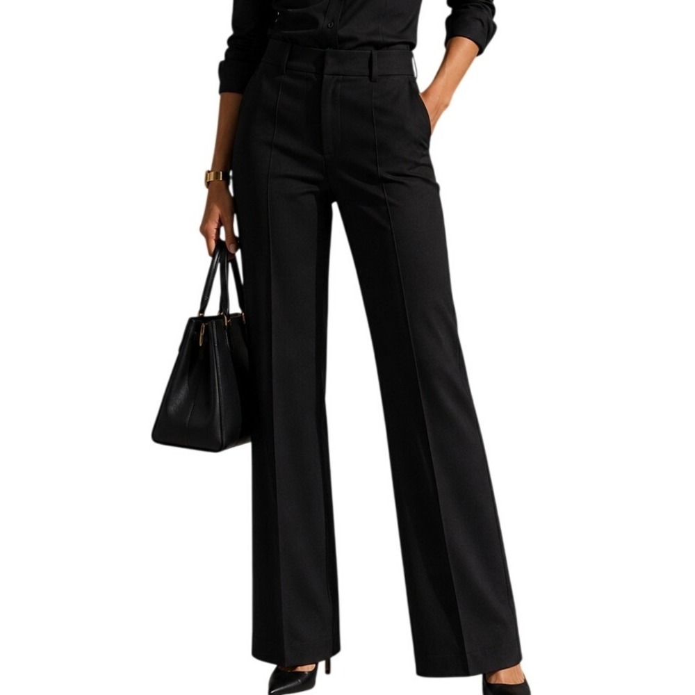 White House Black Market Black Bootcut Dress Pants Trousers‎ 12S Short